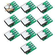 10 PCS TYPE-C USB3.1 16 Pin Female to 2.54mm Type C Connector 16P Adapter Test PCB Board Plate Socket for Data Transfer