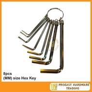 8 Pcs  MM size Hex Key / Allen Key Set