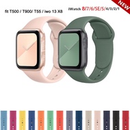 Sport Silicone Band Strap for Iwatch Series 9 8 7 6 5 4 3 Se 8 38mm 40mm 42mm 44mm 41mm 45mm Smart W