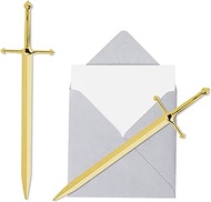 Metal Letter Opener Office Letter Opener Knife Metal Plated Envelope Opener Ergonomic Grip Handle Practical Ornamental Letter Opening Tool(Golden)
