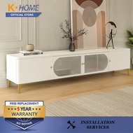 K·HOME TV Cabinet European Floor White TV Cabinet Console Living Room Coffee Table Storage Cabinet