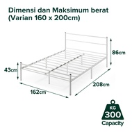 Zinus Tempat Tidur Ranjang Besi Geraldine / Warna Putih / Dengan Sandaran / Easy Assembly / Tinggi 3