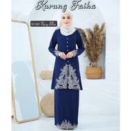 [9180] KURUNG MODEN SULAM FAIHA - NAVY BLUE - ASH BLUE - BURGUNDY