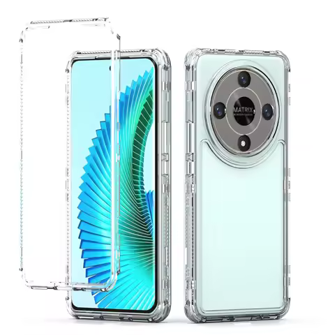 3 in 1 Rugged Armor Shockproof Phone Case For Honor X9B Magic 6 Lite 5G Hard Plastic Frame Transpare