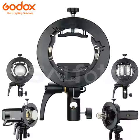 Godox S2 Speedlite Bracket S1 Updated S-Type Bowens Flash Holder Mount for Godox V1 V860II AD200 AD4