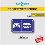 ZONE GAME WATERPROOF STICKER