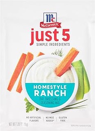 McCormick Just 5 Simple Ingredients Homestyle Ranch Dip, Dressing & Seasoning Mix, 1.25 oz (Pack of 