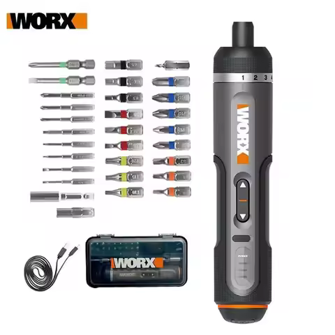 Worx 4V Mini Electrical Screwdriver Set WX240 WX242 Smart Cordless Electric Screw Driver USB Recharg