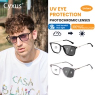 Cyxus Photochromic Sunglasses UV400 Blue light blocking glasses Square Frame Blue Light Glasses 8208