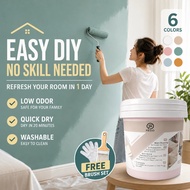 Odorless Wall Paint Waterproof Quick Dry Anti Mold Washable DIY Interior Paint High Coverage 1L 6 Co