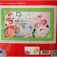 Cross-stitch painting of Couple's watch (self-embroidered) 223117