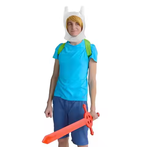 DAZCOS Game Finn Hat Backpack Anime Cosplay Cute Hat White Bunny Ears for Easter Day Costume Hallowe