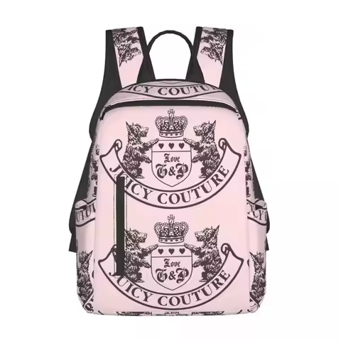 Y2k Juicy Couture Crest Backpack Daypack Large Capacity Children BookBag School Bag Shoulder Bags fo