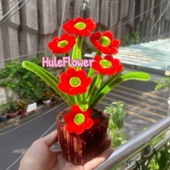 Hule mini tall red chrysanthemum pot for table decoration