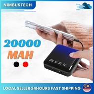 20000mAh Mini Portable Powerbank Mirror Screen Digital Display Powerbank Charging for iOS, Android P