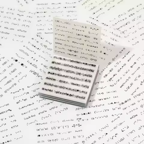 Kawaii Retro Japanese Kaomoji PET Sticker Cute Expression Decals for Journal Scrapbooking Phone Case