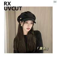 ベレー帽　レディース　かわいい RX UVCUT 和風 クラウド ベレー 帽 レディース 春秋 プリーツ ペインター ハット つば 短め 無地 顔型 小型 八角形 帽子