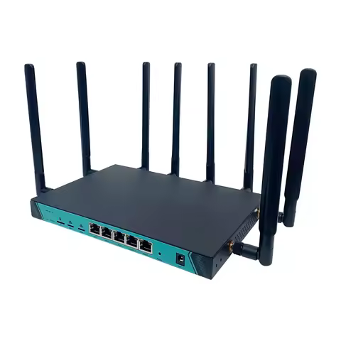 Two SIM 4G Openwrt Router Gigabit LAN 1000Mbps CAT6 Modem 2.4GHz 5.8GHz WiFi 8 Removable Antenna MU-
