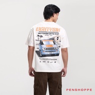 Penshoppe Eighty Six Relaxed Fit Graphic T-Shirt For Men (Off White) [Tshirt, T shirt]