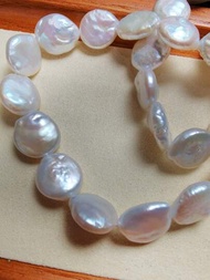 1 Hilo de cuentas sueltas de perlas cultivadas de agua dulce Braque, monedas blancas, de 11-12mm y 38cm de longitud para hacer collares o pulseras de joyería de bodas y joyería nupcial