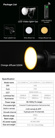 NiceFoto LED-3000B.Pro, pencahayaan Video LED 300W profesional