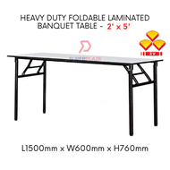 3V 2x5 Feet Heavy Duty Laminated Wood Top Banquet Table Folding Function Table