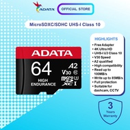 ADATA High Endurance MicroSD Card A2 for dashcam motion cameras High Speed R/W Up to 100/85 MB/s V30