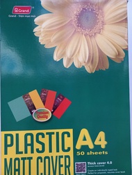 Bìa kiếng nhựa sần mờ 04mm 055mm dùng đóng sách A4 Plastic cover Pgrand xấp 50 tờ 100 tờ