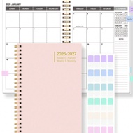 2026-2027 Planner Weekly And Monthly Notebook Spiral Day Plan Academic Appointment Book Agenda Journ