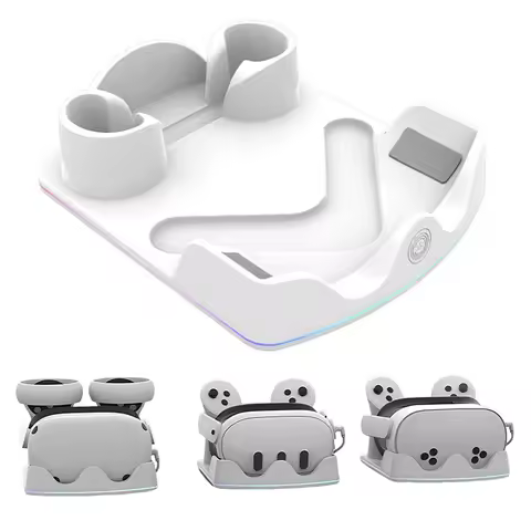 RGB Light Charging Stand For Meta Quest 3S/3/2 VR Headsets Portable Fast Charging Docking Stations f