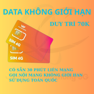 FREESHIP - CHƯA KÍCH HOẠT.Sim 4G vietnamobile DATA KHÔNG GIỚI HẠN tặng 60k miễn phí tháng đầu