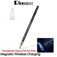 Stylus Pencil for iPad Mini 6/iPad Air 5/4/ Pro 11"/12.9" Transparent Pen Magnetic Wireless Charging