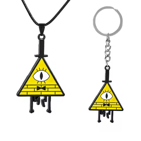 New Gravity Falls Cipher Keychain Mysterious Town Stanley Pines Dipper Mabel Pendant Necklace Cospal