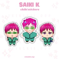 SAIKI K. chibi waterproof stickers | trinskie.oop