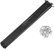HEROFFIX Set of 20 13G Bicycle Spokes 225 mm Bicycle Spokes 304 Stainless Steel Black