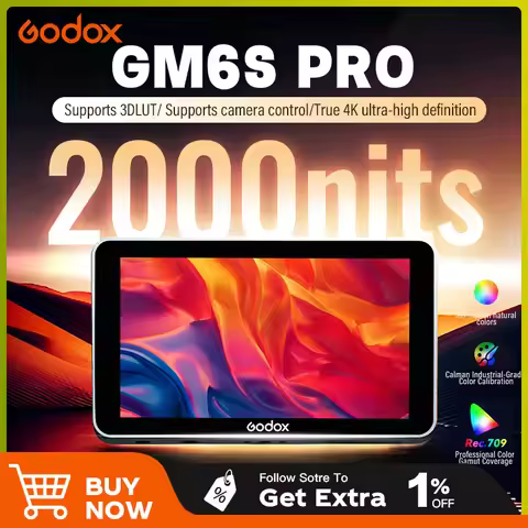 Godox 5.5 Inch GM6S Pro Touch Screen Camera Monitor 2000nit Video 4K HDMI Field Monitor 10W 4K Ultra