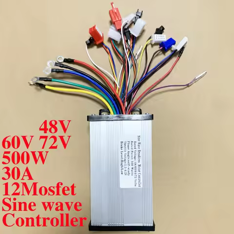 48V 60V 72V 500w sine wave controller three-mode 12MOS tube maximum current 30A for electric bicycle