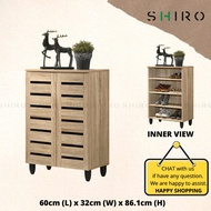 SHIRO Rak Kasut Shoe Cabinet with 2 Door 4 Tiers Multifunction Shoe Rack Cupboard Storage Kabinet Kasut Outdoor Cabinet