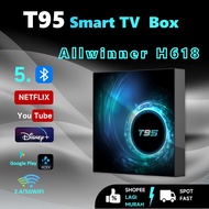 Latest version T95 intelligent 5G Bluetooth TV lifetime free channel movies