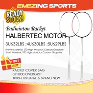 (READY STOCK) 2024 NEW Halbertec Motor Badminton Racquet Unstrung (Free Grip & Cover Bag) - 3U 4U 5U