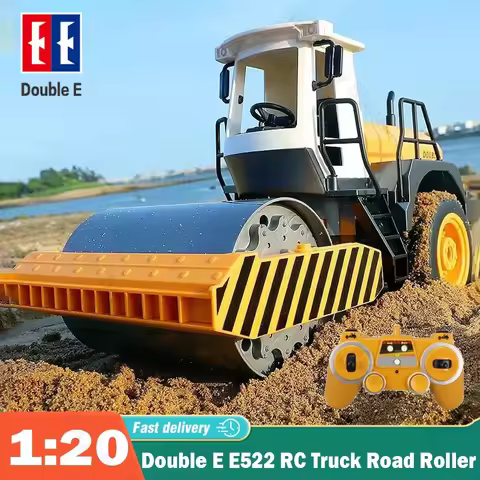 Double E E522 RC Truck Road Roller 2.4G Remote Control Single Drum Vibrate Drive Engineer Electronic