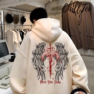 ChillTee Thick Clothing American Street Style Printed With Fepe THE Frcg Cotton Oversize Fabric Long