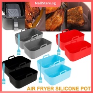 2Pcs Air Fryer Silicone Pot Compatible with Ninja Dual Basket Air Fryers Reusable Air Fryer Liner Heat Resistant Basket with Oil Brush SHOPSKC7497