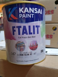 CAT FTALIT KAYU &amp; BESI LEMON YELLOW KF -47 1kg cat kayu cat besi kuning lemon ftalit cat kansai kuning lemon