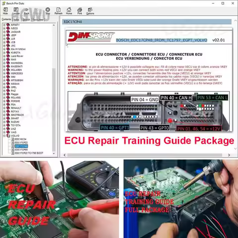 ECU Repair Training Package + Guide ECU Basic Electronics Components + EPROM TEST Progranm EDC Datas