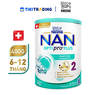Sữa bột Nestlé NAN OPTIPRO PLUS 2 400g/lon với 5HMO Sản Xuất Tại Thụy Sĩ (6-12 tháng)