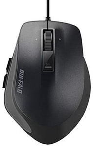 Buffalo Premium Fit USB 有線靜音設計 BlueLED 滑鼠 (5 按鈕) 保用: 3個月 ME-BU50MBK (ME-BU50MBK)