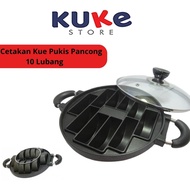 KUKE Cetakan Kue Pukis Pancong 10 Lubang Dengan Tutup Kaca / Cake Pan Maker Loyang Alat Pembuat Maka