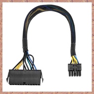 24 Pin to 10 Pin ATX PSU Main Power Adapter Braided Sleeved Cable for for PC and Servers 12-Inch(30c