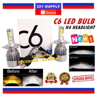 WIRA MYVI VIVA PERSONA PROTON Bulb H4 C6 // SUPER BRIGHT LED BULB 6500K SET WHITE MENTOL LAMPU BESAR